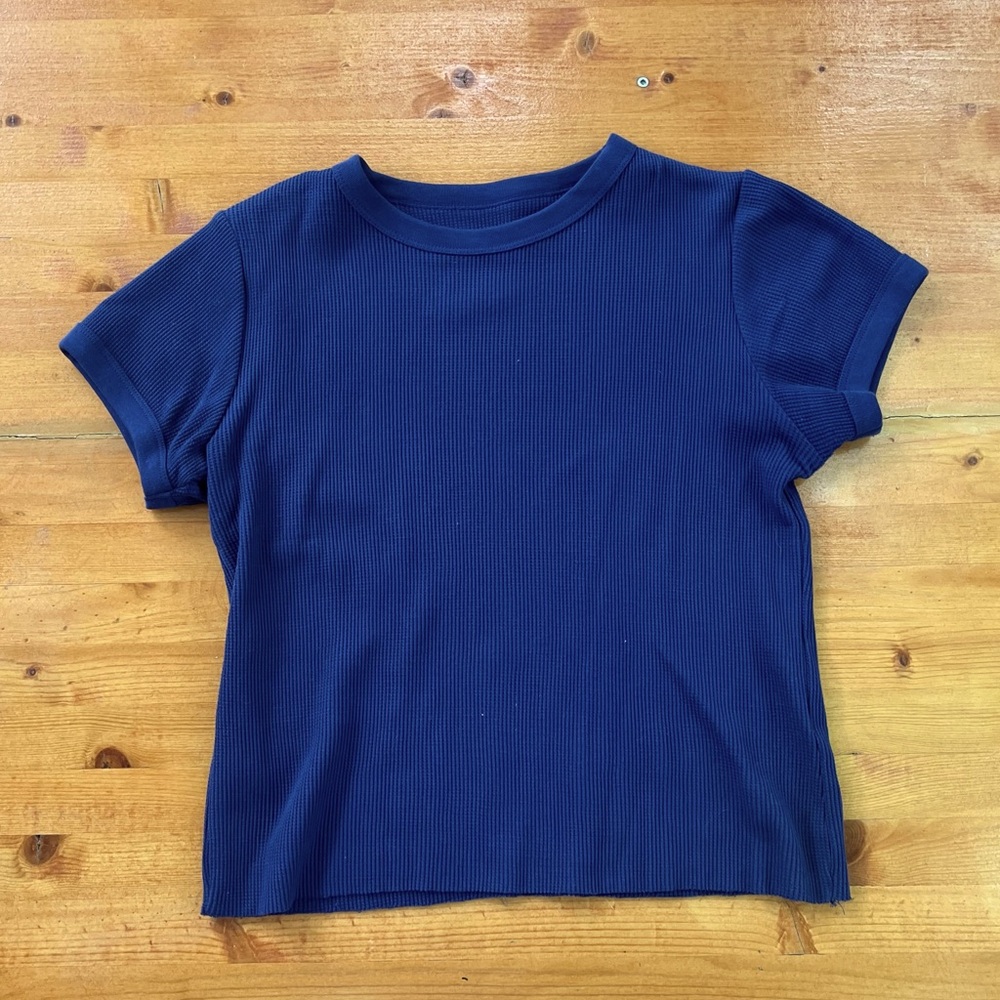 Cropped Waffle Shirt